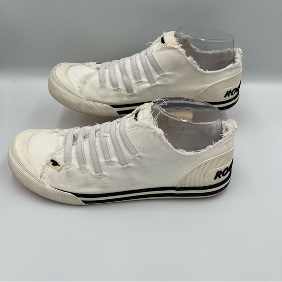 Rocket Dog Slip On Joint White Canvas Distressed Sneakers Womens 9 Comfort Funky - Picture 5 of 13